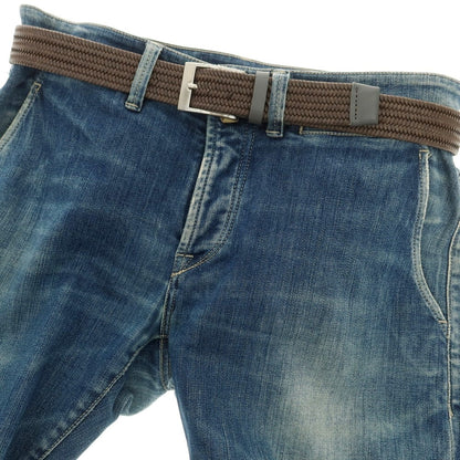 【中古】セオリー theory エラスティック レザー ベルト ダークカーキ【 34 】【 状態ランクA 】【 メンズ 】