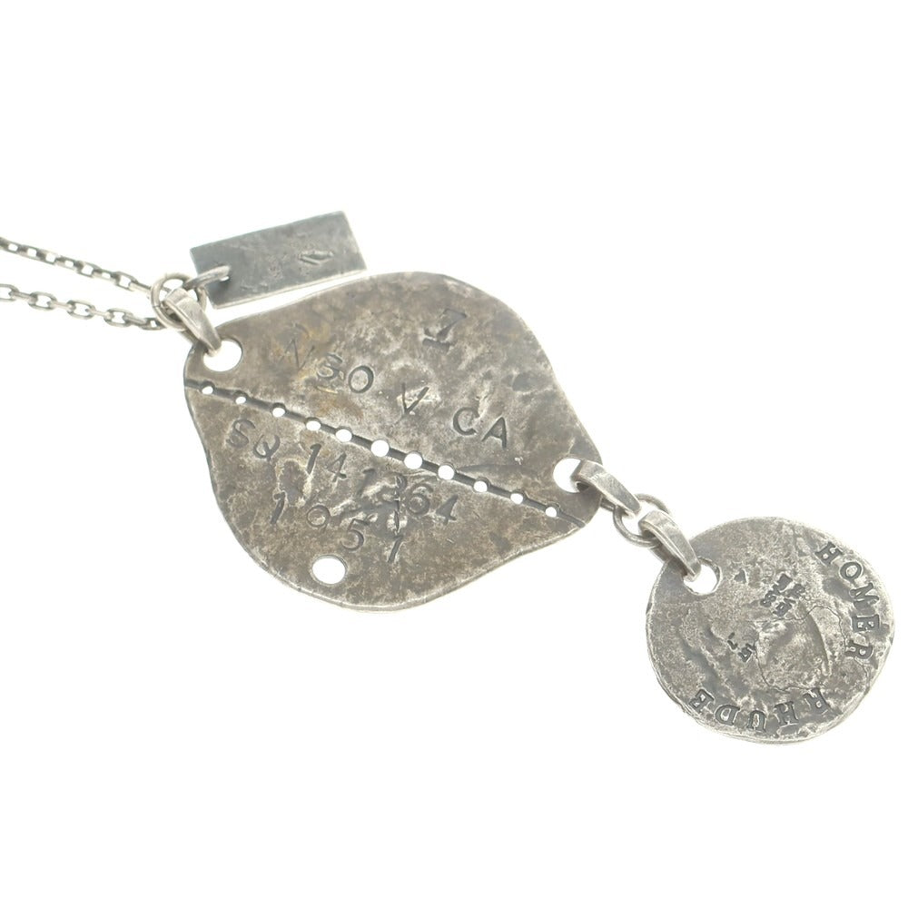 【中古】ユリウス JULIUS プレート ネックレス シルバーブラック【 状態ランクB 】【 メンズ 】