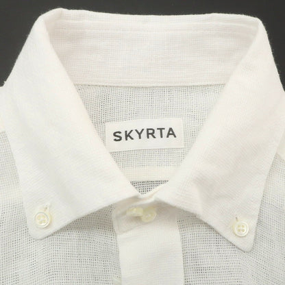 [Used] SKYRTA Linen 3/4 Sleeve Button Down Casual Shirt White [39] [Condition Rank B] [Men&
