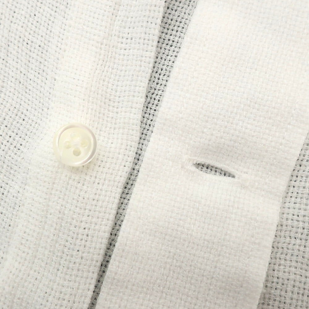 [Used] SKYRTA Linen 3/4 Sleeve Button Down Casual Shirt White [39] [Condition Rank B] [Men&