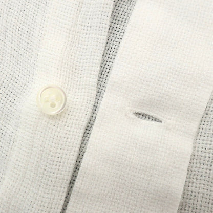 [Used] SKYRTA Linen 3/4 Sleeve Button Down Casual Shirt White [39] [Condition Rank B] [Men&