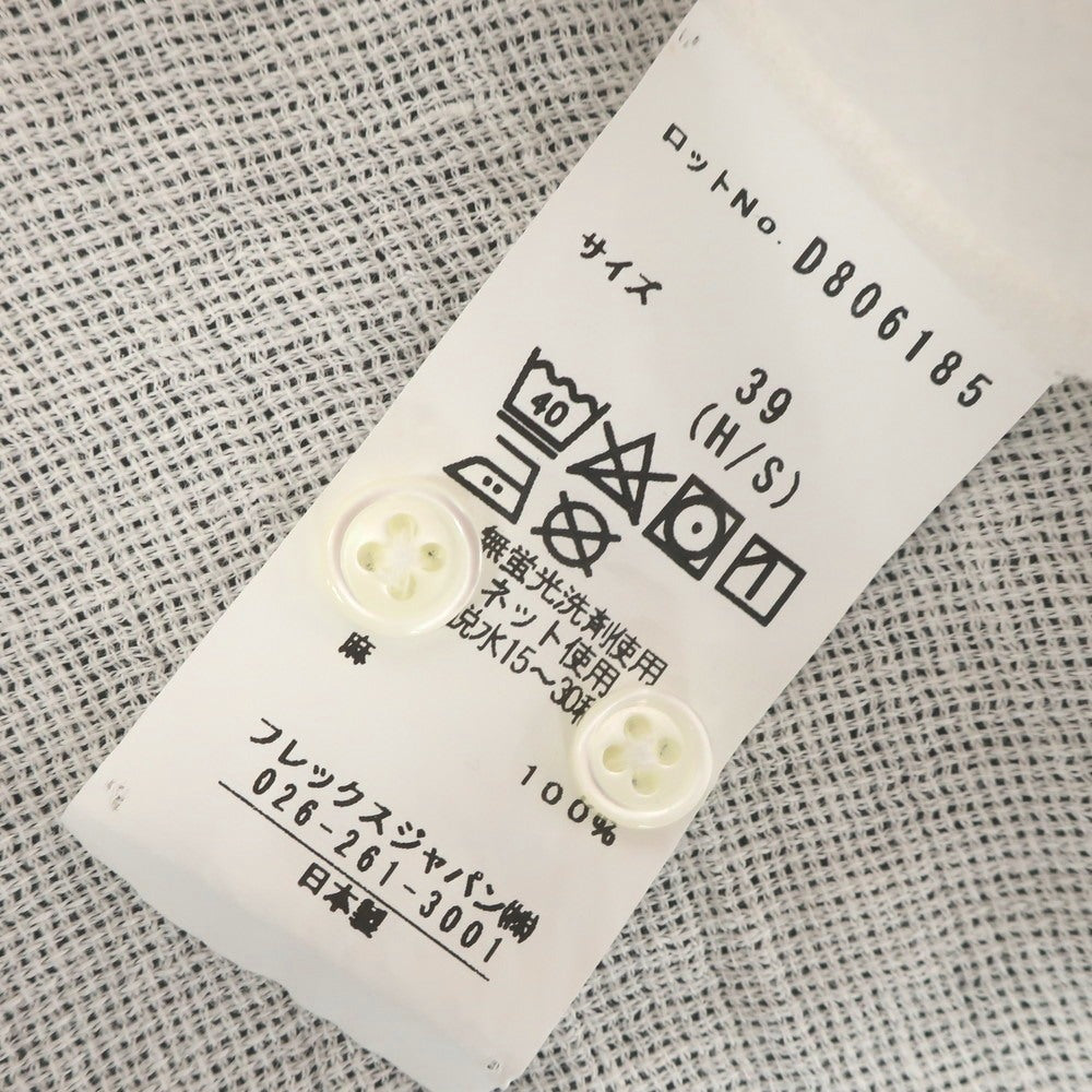 [Used] SKYRTA Linen 3/4 Sleeve Button Down Casual Shirt White [39] [Condition Rank B] [Men&