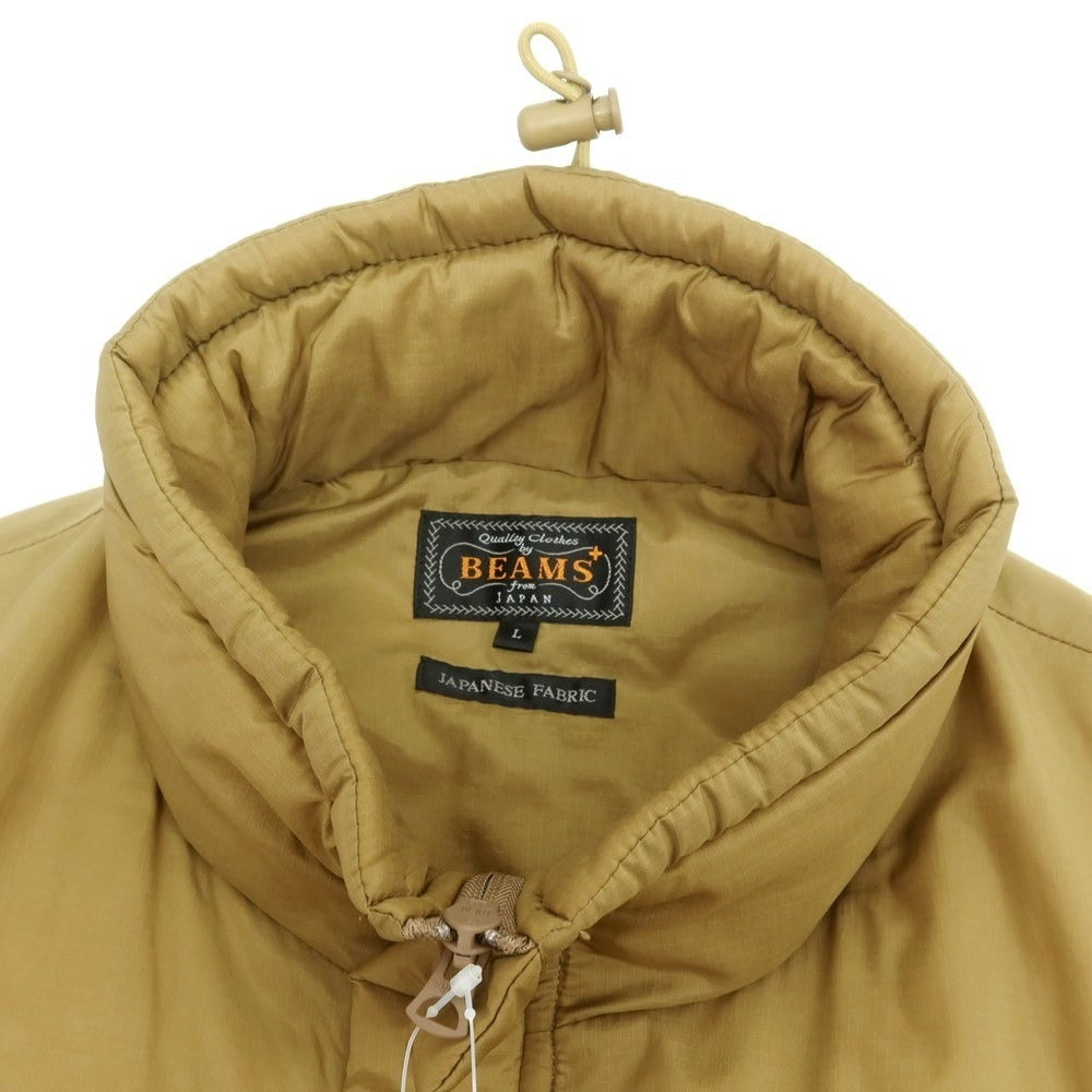 【中古】ビームスプラス BEAMS PLUS リップストップナイロン 中綿ダウンベスト カーキ【サイズL】【 状態ランクB 】【 メンズ 】 [DPD]