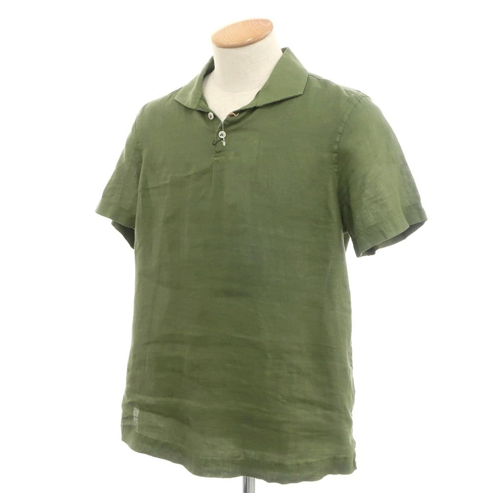 [New] SSEINSE Linen Pullover Short Sleeve Shirt Olive [S] [Condition Rank N] [Men&