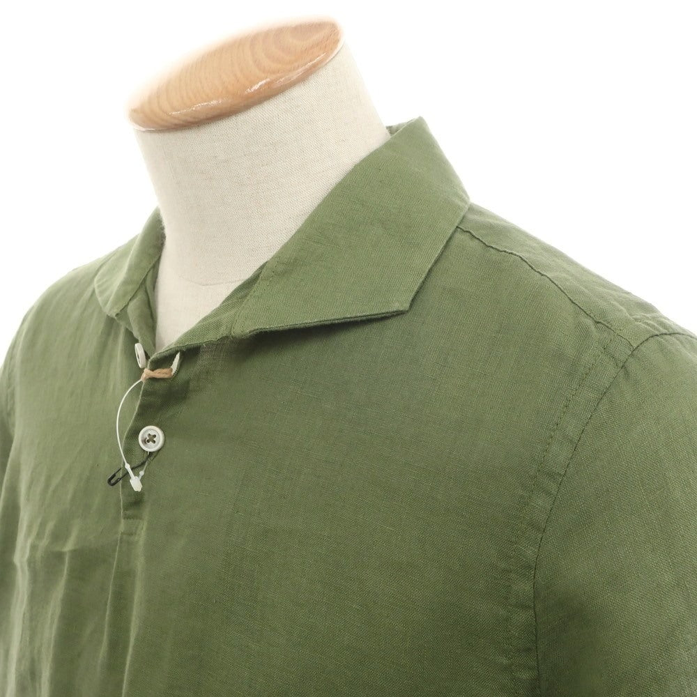[New] SSEINSE Linen Pullover Short Sleeve Shirt Olive [S] [Condition Rank N] [Men&