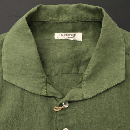 [New] SSEINSE Linen Pullover Short Sleeve Shirt Olive [S] [Condition Rank N] [Men&