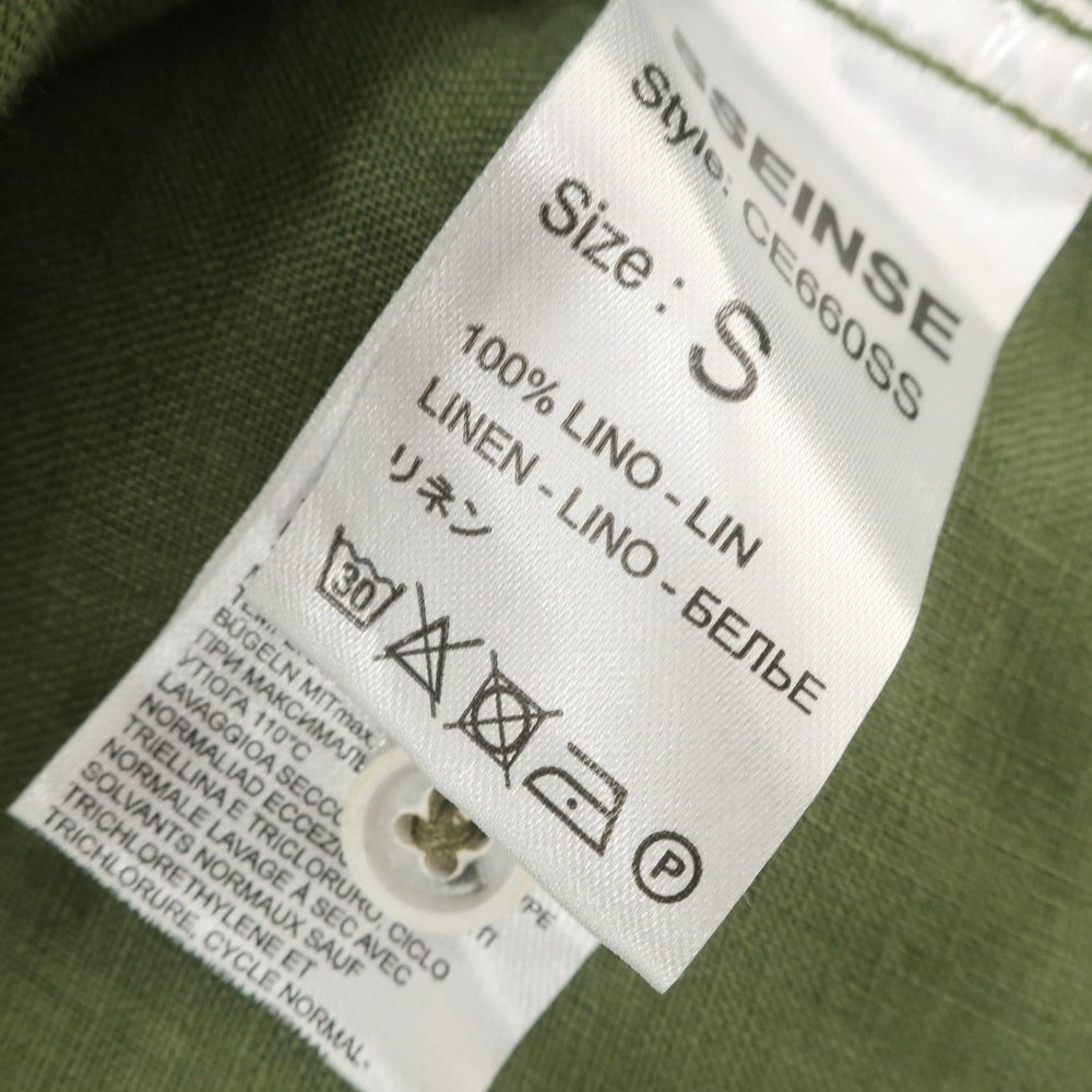 [New] SSEINSE Linen Pullover Short Sleeve Shirt Olive [S] [Condition Rank N] [Men&