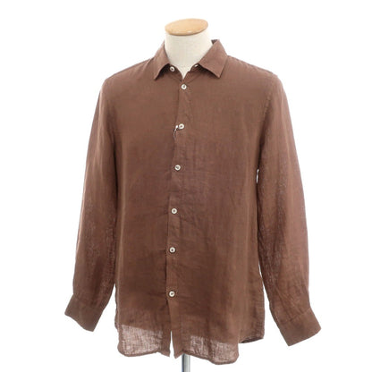 [New] SSEINSE Linen Casual Shirt Brown [S] [Condition Rank N] [Men&