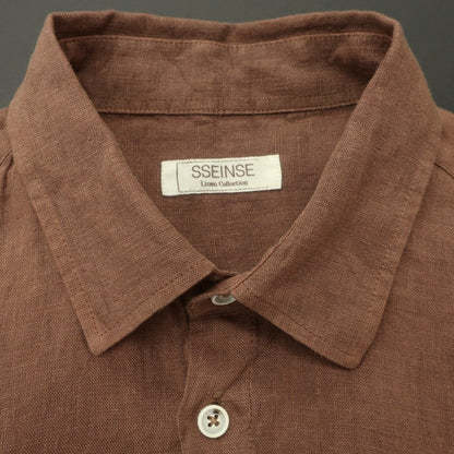 [New] SSEINSE Linen Casual Shirt Brown [S] [Condition Rank N] [Men&