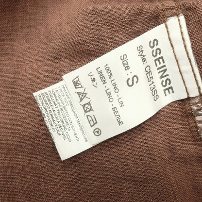 [New] SSEINSE Linen Casual Shirt Brown [S] [Condition Rank N] [Men&