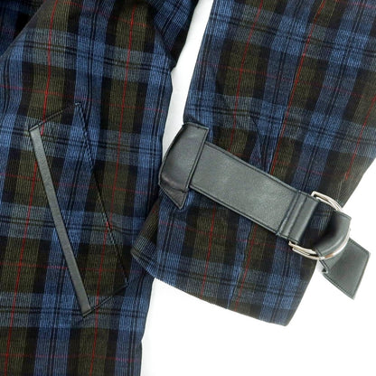 【中古】コマウェア cmmawear コーデュロイ チェック 中綿入り 変形 トレンチコート ブルーxオリーブ【 M 】【 状態ランクB 】【 メンズ 】