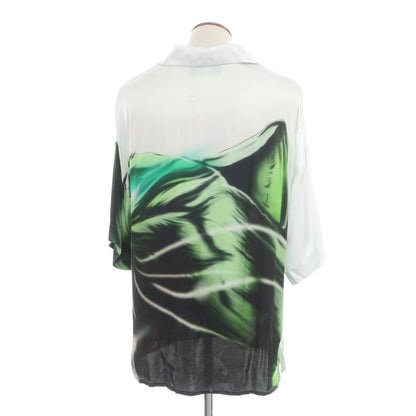 [Used] Gerrit Jacob Rayon Open Collar Short Sleeve Shirt Silver x Green [M] [Condition Rank C] [Men&