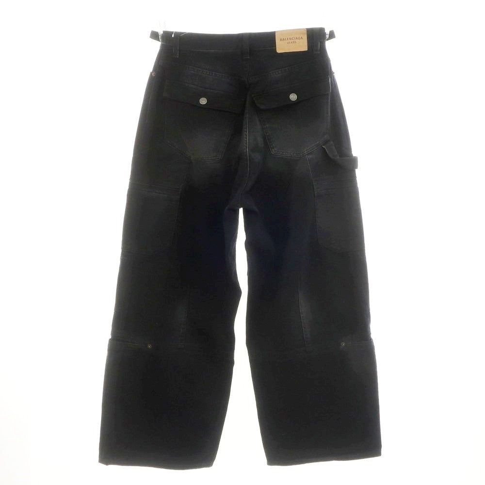 【中古】バレンシアガ BALENCIAGA コットン デニムパンツ ブラック【 S 】【 状態ランクB 】【 メンズ 】 [APD]