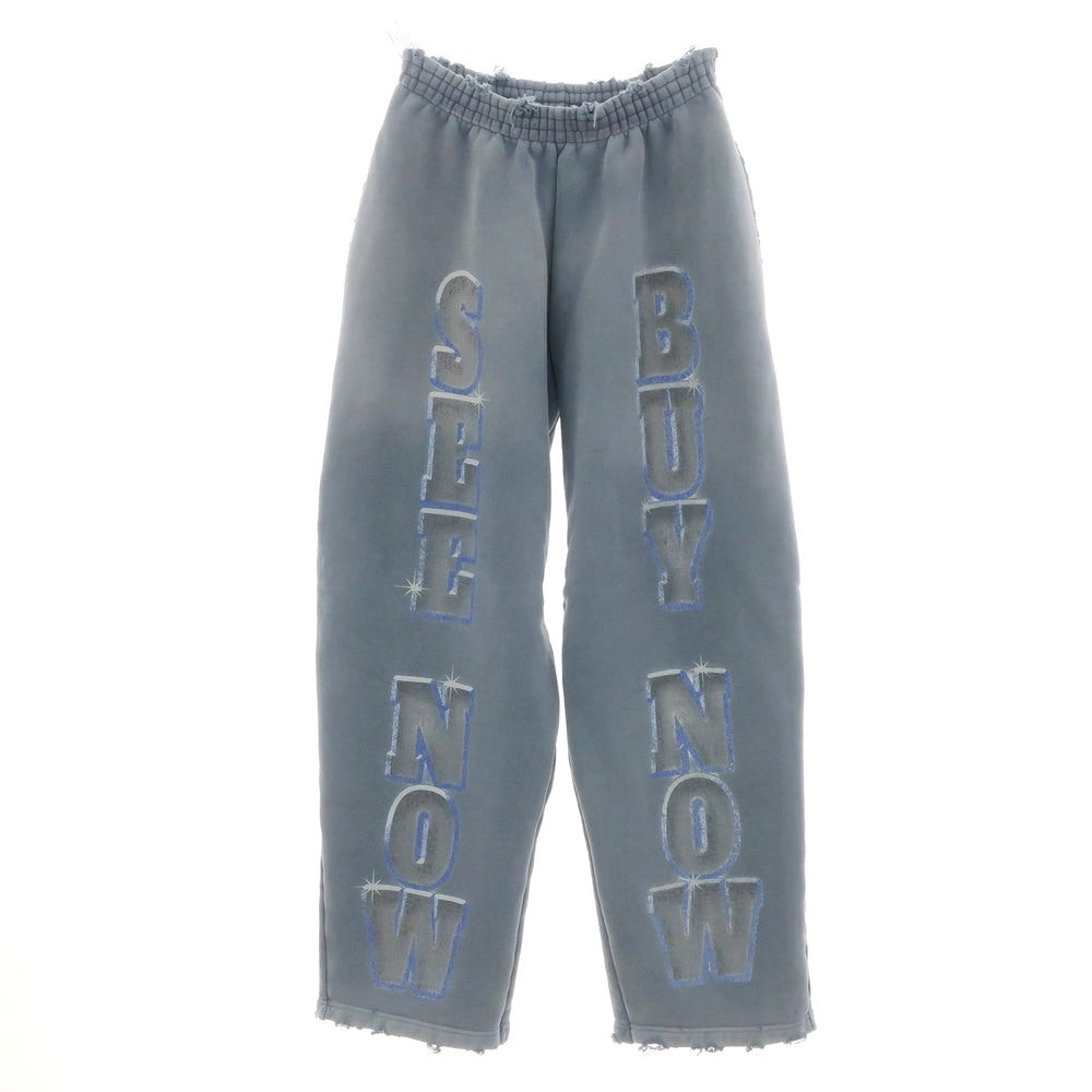 【中古】バレンシアガ BALENCIAGA ダメージ加工 コットン スウェットパンツ ブルーグレー系【 XXS 】【 状態ランクB 】【 メンズ 】 [APD]