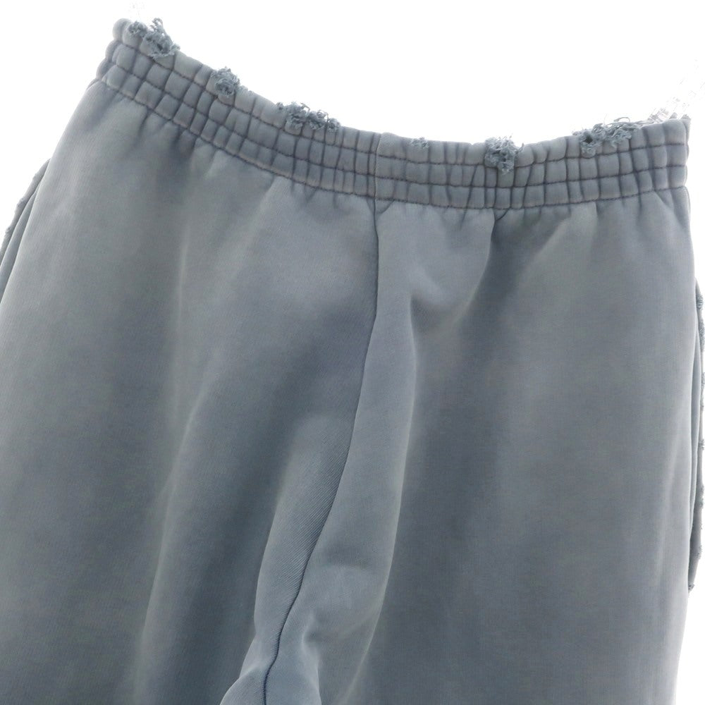 【中古】バレンシアガ BALENCIAGA ダメージ加工 コットン スウェットパンツ ブルーグレー系【 XXS 】【 状態ランクB 】【 メンズ 】 [APD]