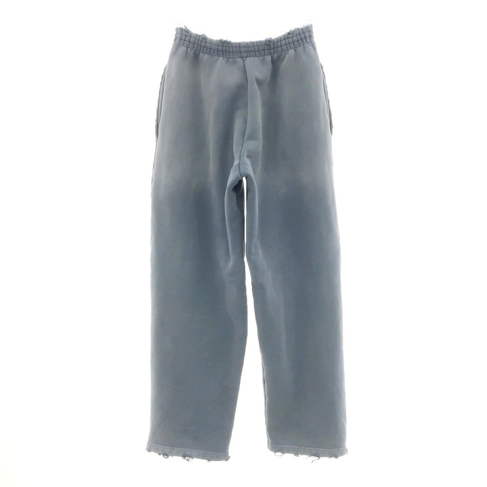 【中古】バレンシアガ BALENCIAGA ダメージ加工 コットン スウェットパンツ ブルーグレー系【 XXS 】【 状態ランクB 】【 メンズ 】 [APD]