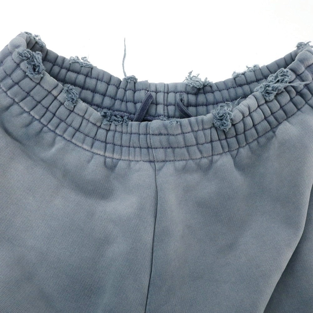 【中古】バレンシアガ BALENCIAGA ダメージ加工 コットン スウェットパンツ ブルーグレー系【 XXS 】【 状態ランクB 】【 メンズ 】 [APD]