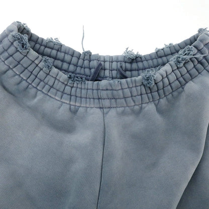 【中古】バレンシアガ BALENCIAGA ダメージ加工 コットン スウェットパンツ ブルーグレー系【 XXS 】【 状態ランクB 】【 メンズ 】 [APD]