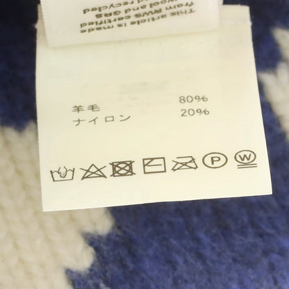 【中古】チャールズジェフリーラバーボーイ Charles Jeffrey LOVERBOY ミドルゲージウール ドット柄 ニットキャップ ホワイトxブルー【 状態ランクC 】【 メンズ 】
