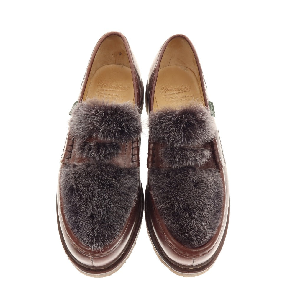 [Used] Paraboot REIMS VISON Mink Fur Loafers Brown x Dark Gray [8] [Condition Rank B] [Men&