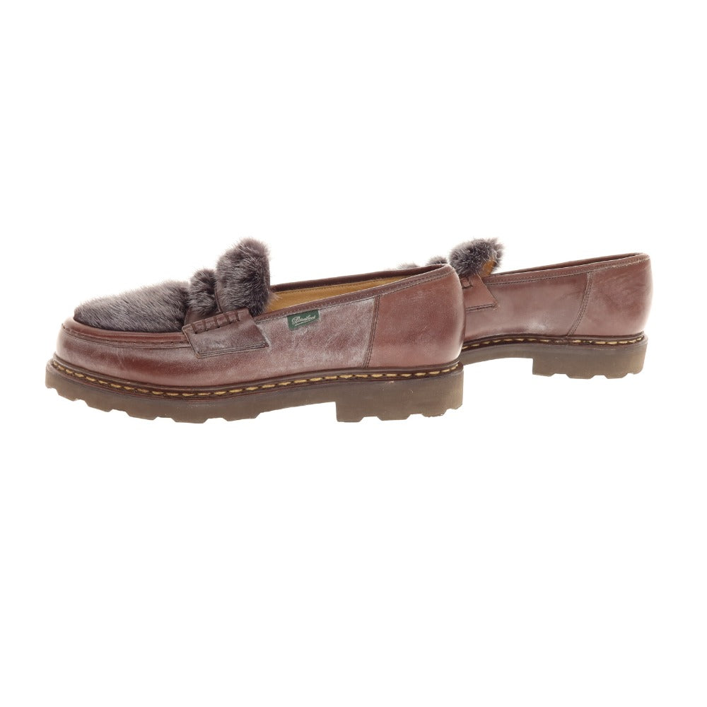 [Used] Paraboot REIMS VISON Mink Fur Loafers Brown x Dark Gray [8] [Condition Rank B] [Men&