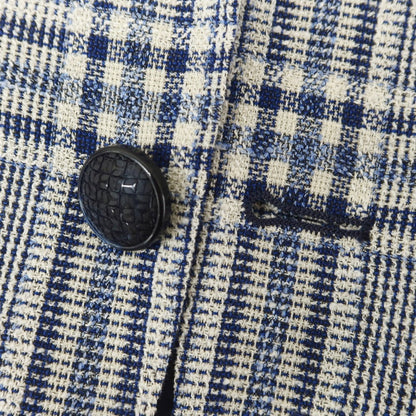 [Used] TAGLIATORE wool cotton nylon check 2B tailored jacket navy x blue x off-white [48 7R] [Condition rank B] [Men&