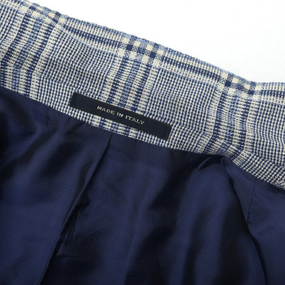 [Used] TAGLIATORE wool cotton nylon check 2B tailored jacket navy x blue x off-white [48 7R] [Condition rank B] [Men&