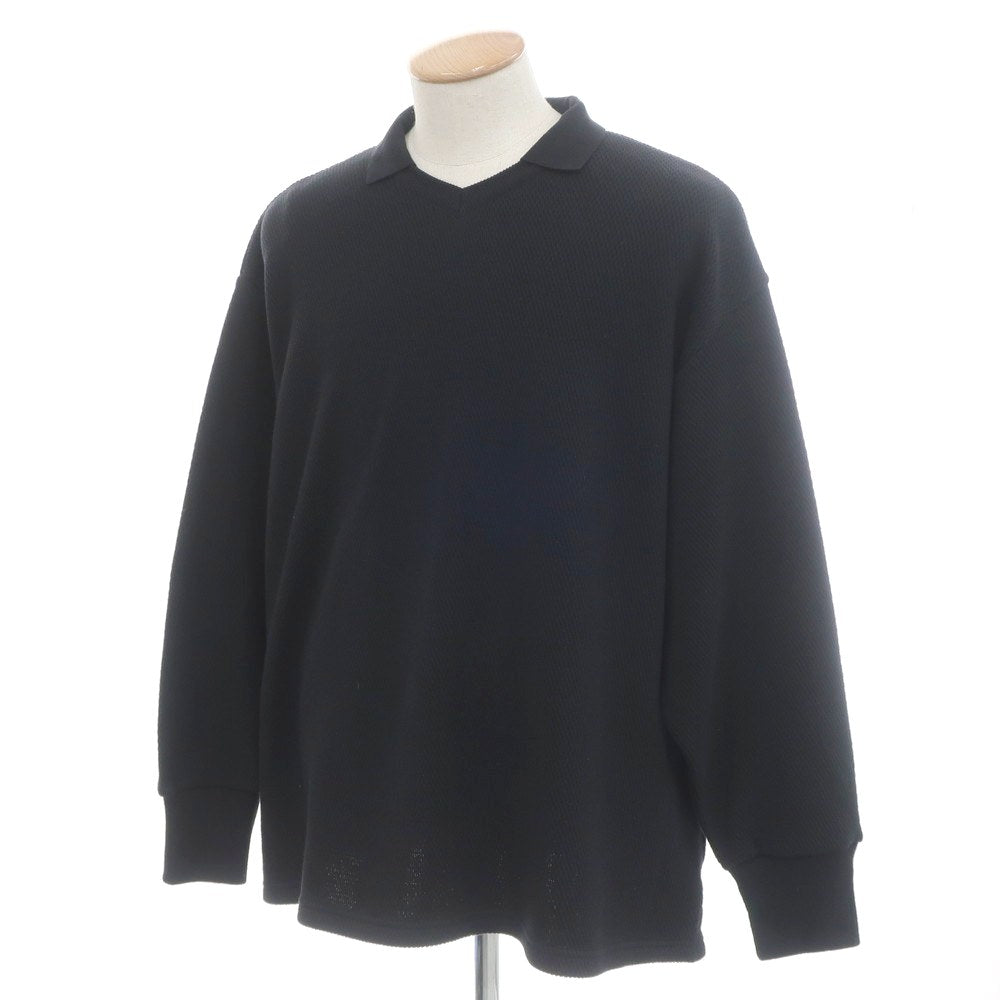 [Used] Crepuscule crepuscule URBAN RESEARCH special order 2025 Spring/Summer cotton linen collared V-neck pullover knit black [2] [Condition rank B] [Men&