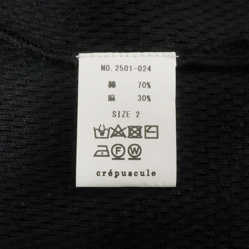 [Used] Crepuscule crepuscule URBAN RESEARCH special order 2025 Spring/Summer cotton linen collared V-neck pullover knit black [2] [Condition rank B] [Men&