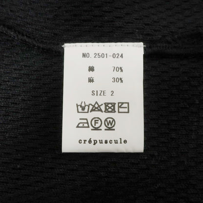 [Used] Crepuscule crepuscule URBAN RESEARCH special order 2025 Spring/Summer cotton linen collared V-neck pullover knit black [2] [Condition rank B] [Men&
