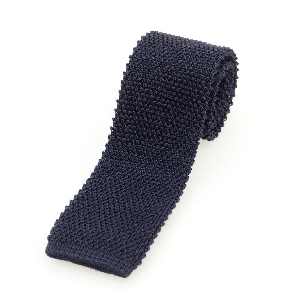 [Used] ISETAN MENS Silk Knit Tie Navy [Condition Rank C] [Men&