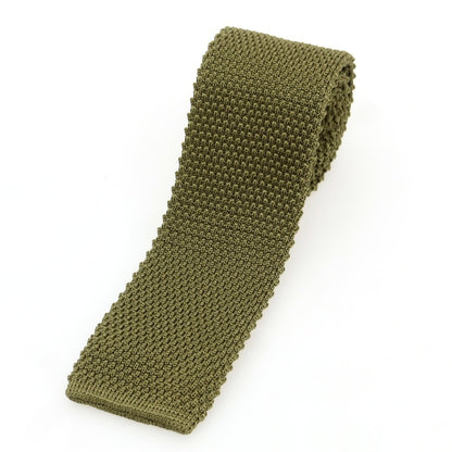 [Used] ISETAN MENS Silk Knit Tie Olive [Condition Rank C] [Men&
