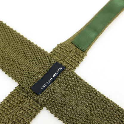 [Used] ISETAN MENS Silk Knit Tie Olive [Condition Rank C] [Men&