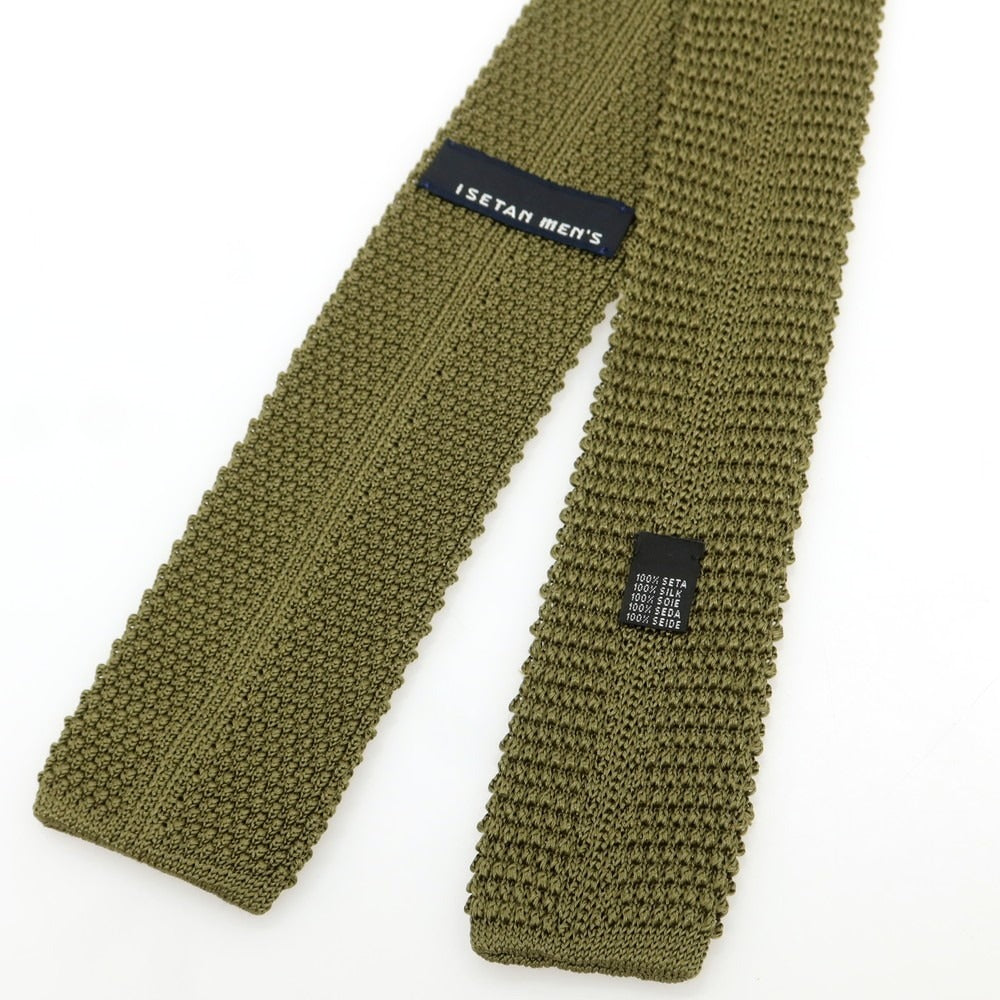 [Used] ISETAN MENS Silk Knit Tie Olive [Condition Rank C] [Men&