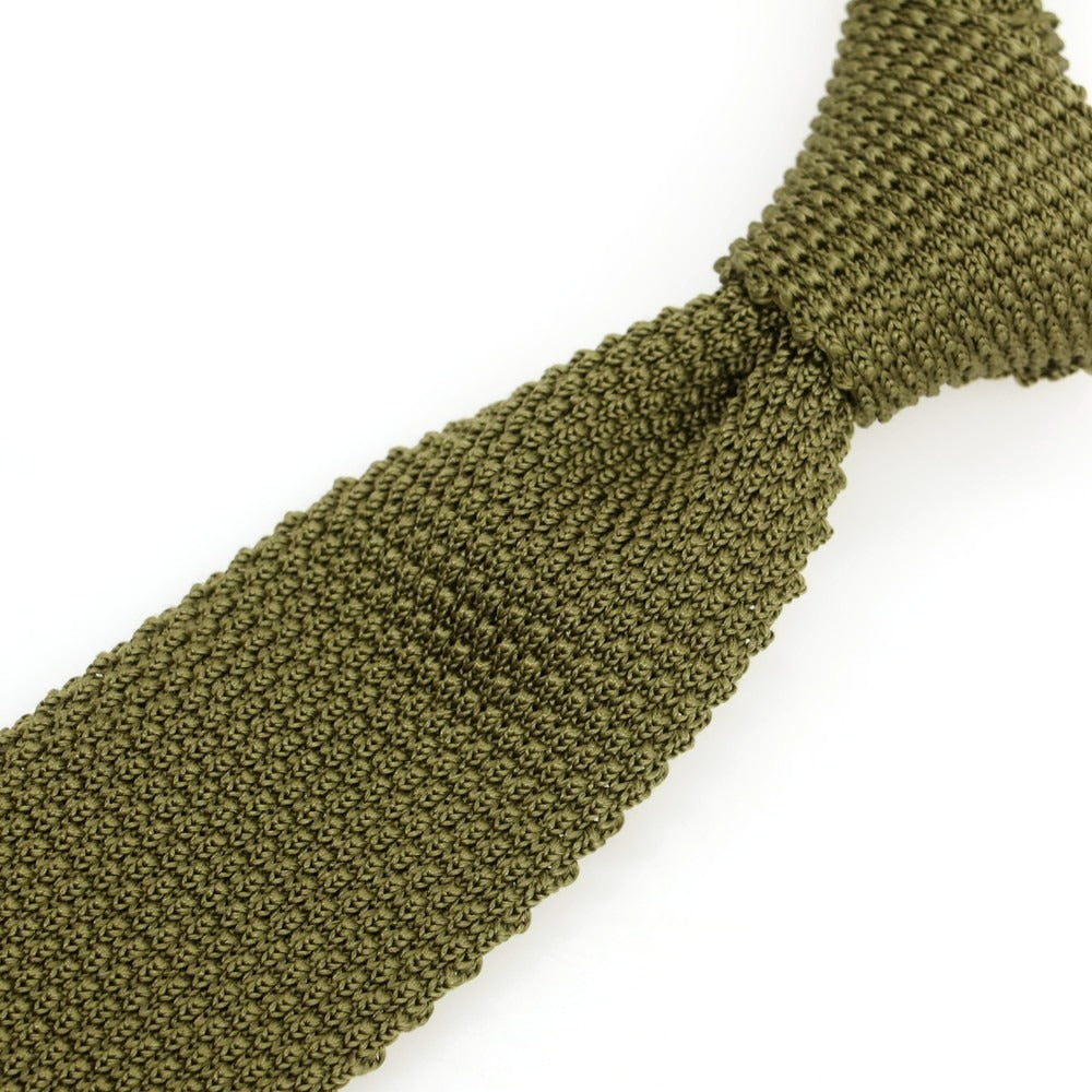 [Used] ISETAN MENS Silk Knit Tie Olive [Condition Rank C] [Men&