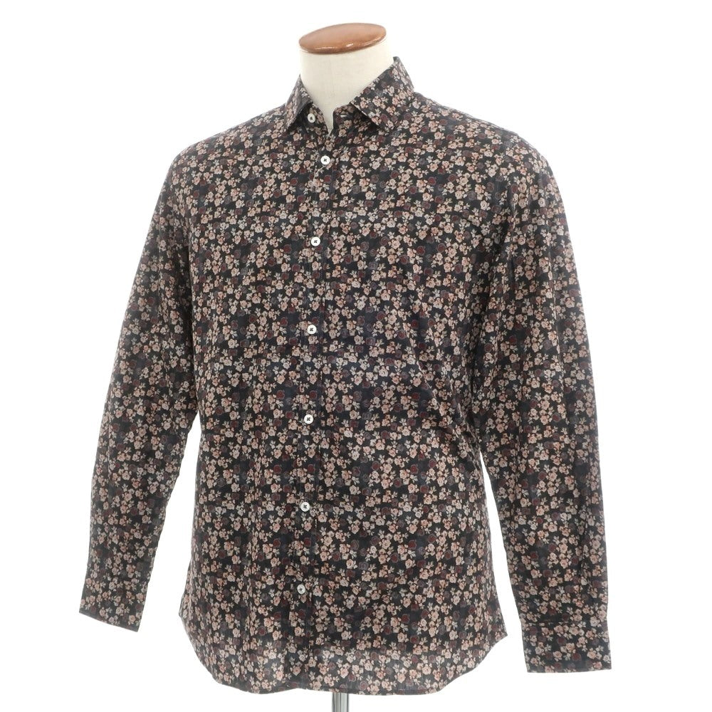 [Used] MESSAGERIE Cotton Floral Casual Shirt Black x Pink [40] [Condition Rank B] [Men&