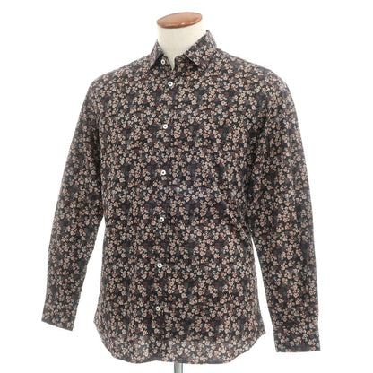 [Used] MESSAGERIE Cotton Floral Casual Shirt Black x Pink [40] [Condition Rank B] [Men&
