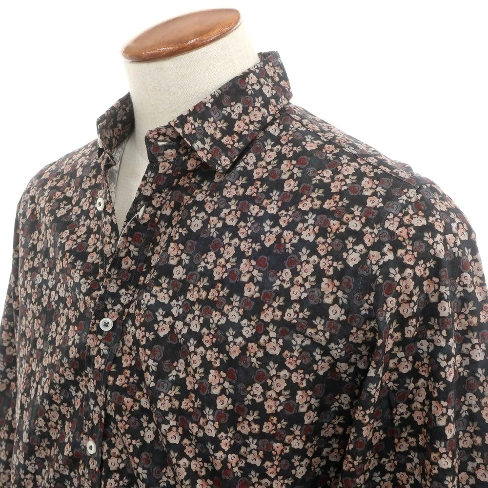 [Used] MESSAGERIE Cotton Floral Casual Shirt Black x Pink [40] [Condition Rank B] [Men&