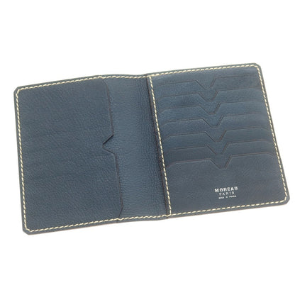【中古】モローパリ MOREAU PARIS レザー パスポートケース ブラウンxブルーグリーン【 状態ランクB 】【 メンズ 】