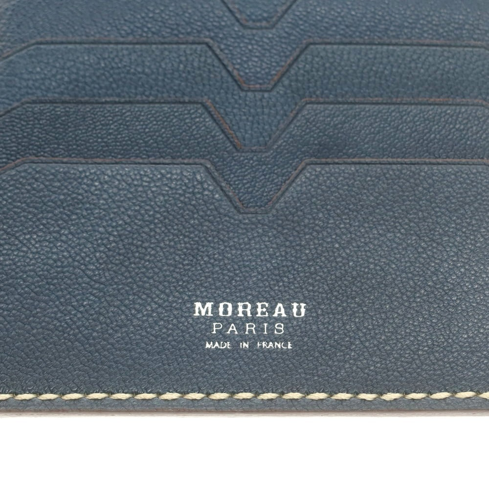 【中古】モローパリ MOREAU PARIS レザー パスポートケース ブラウンxブルーグリーン【 状態ランクB 】【 メンズ 】