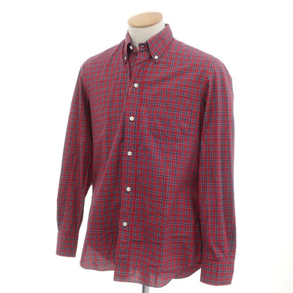 [Used] Salvatore Piccolo Cotton Check Button-down Casual Shirt Red x Navy [38] [Condition Rank B] [Men&