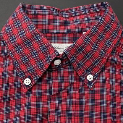 [Used] Salvatore Piccolo Cotton Check Button-down Casual Shirt Red x Navy [38] [Condition Rank B] [Men&