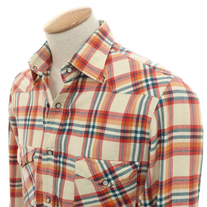 [Used] Salvatore Piccolo Cotton Check Western Shirt Cream x Red [38] [Condition Rank B] [Men&