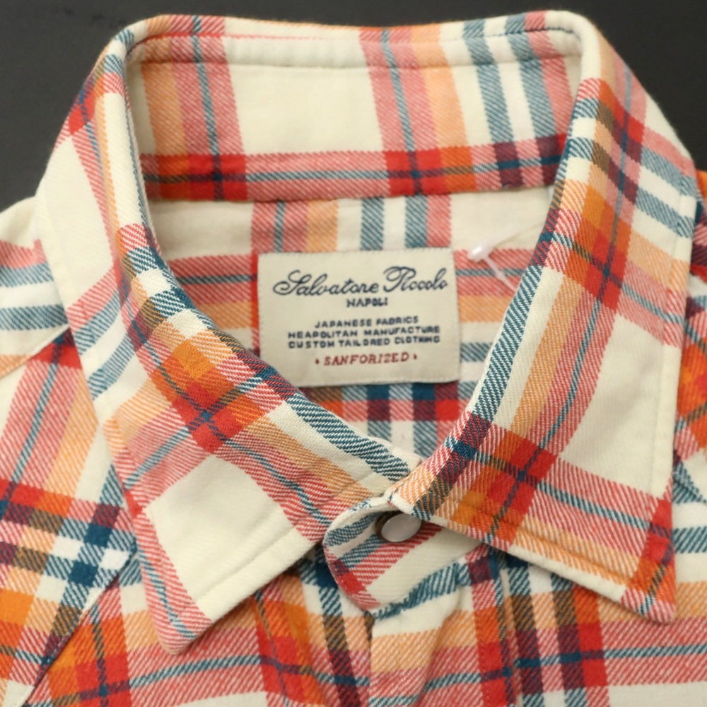 [Used] Salvatore Piccolo Cotton Check Western Shirt Cream x Red [38] [Condition Rank B] [Men&