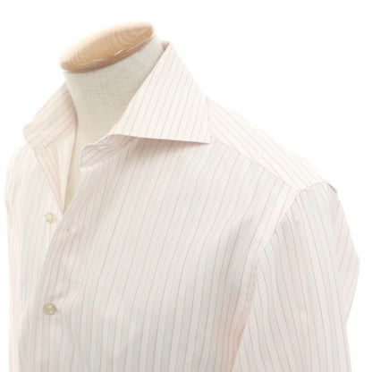 [Used] ORIAN Cotton Striped Wide Collar Dress Shirt White x Pink [38] [Condition Rank C] [Men&