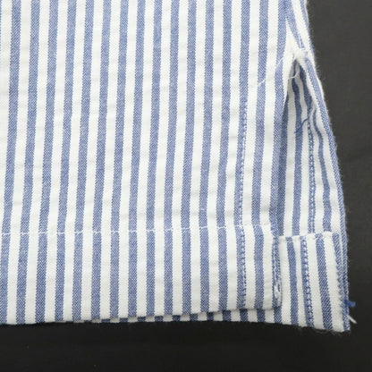 [Used] ERRICO FORMICOLA Cotton Seersucker Striped Open Collar Casual Shirt Light Navy x White [37] [Condition Rank C] [Men&