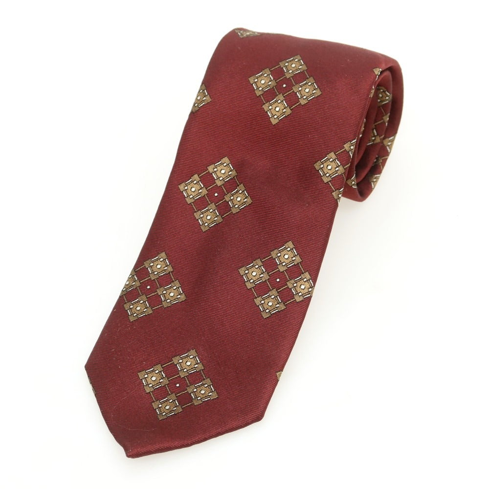 [Used] Franco Bassi Silk Small Pattern Necktie Maroon x Brown [Condition Rank B] [Men&