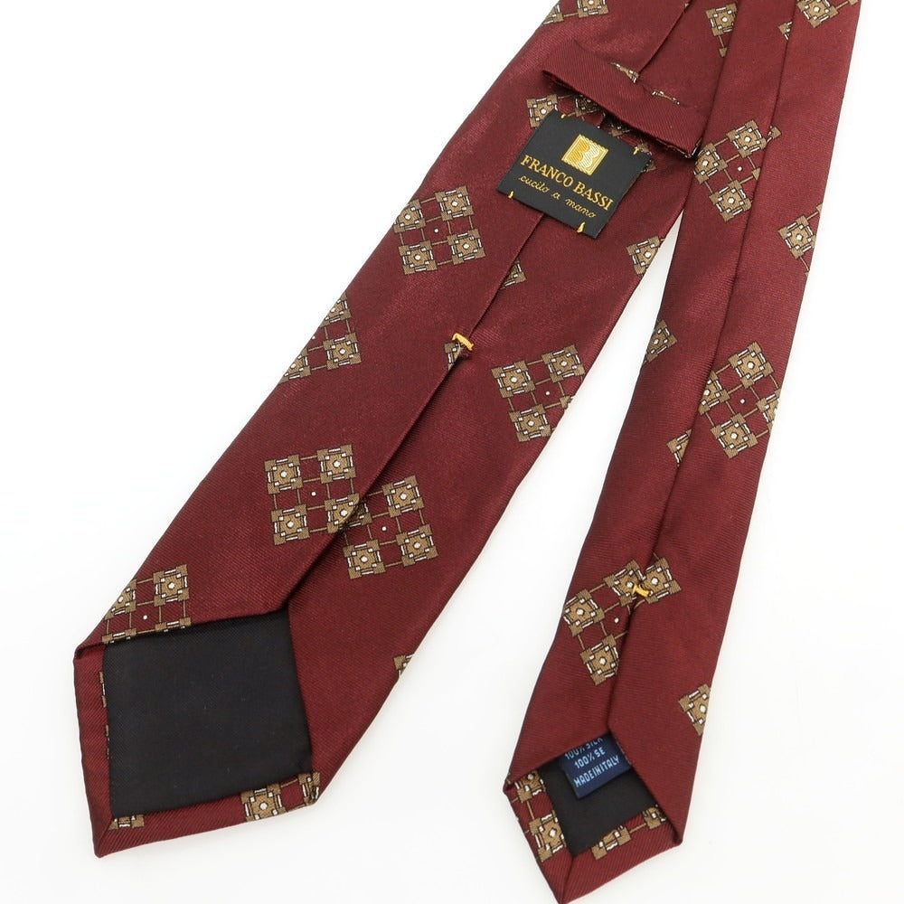 [Used] Franco Bassi Silk Small Pattern Necktie Maroon x Brown [Condition Rank B] [Men&