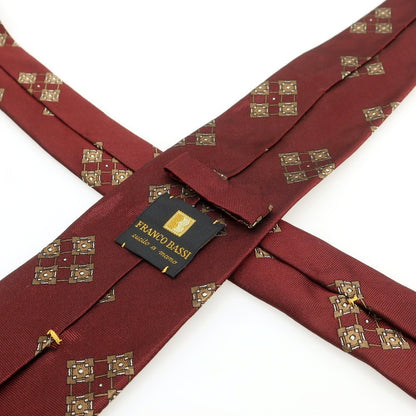 [Used] Franco Bassi Silk Small Pattern Necktie Maroon x Brown [Condition Rank B] [Men&