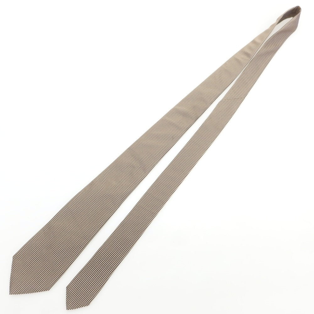 [Used] Agnes b. Silk Striped Necktie Beige x Black [Condition Rank A] [Men&